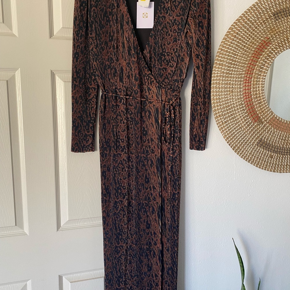 Animal print midi dress